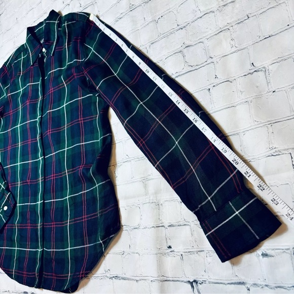 Lauren Ralph Lauren Women's Black Label Size M Tartan Plaid Button Down Shirt - Picture 9 of 11